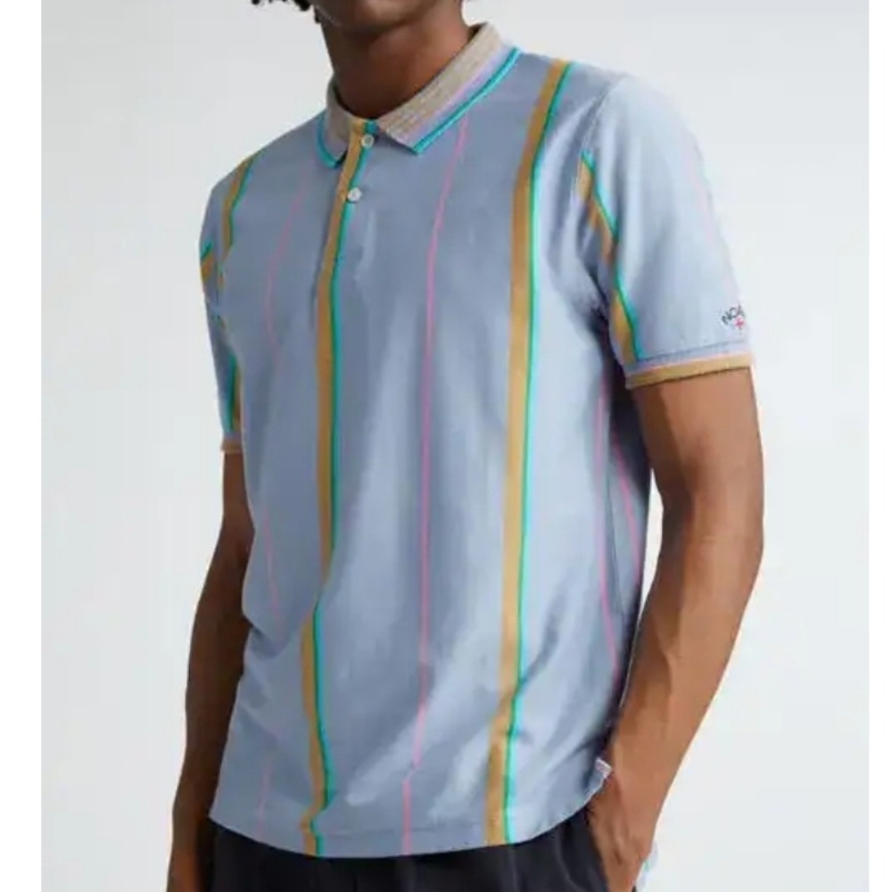 NOAH NYC Striped Polo Shirt M